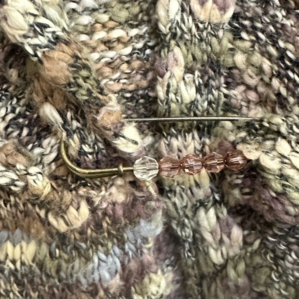Coldwater Creek Knit Cardigan Sweater with Floral Appliqué in women’s Large - Picture 8 of 9